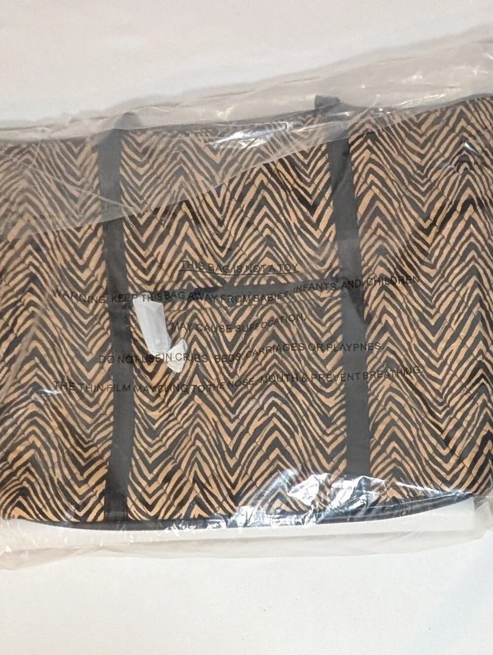Vera Bradley Zebra Print Laptop Tote Brown Black Modern Animal Bag Purse Work